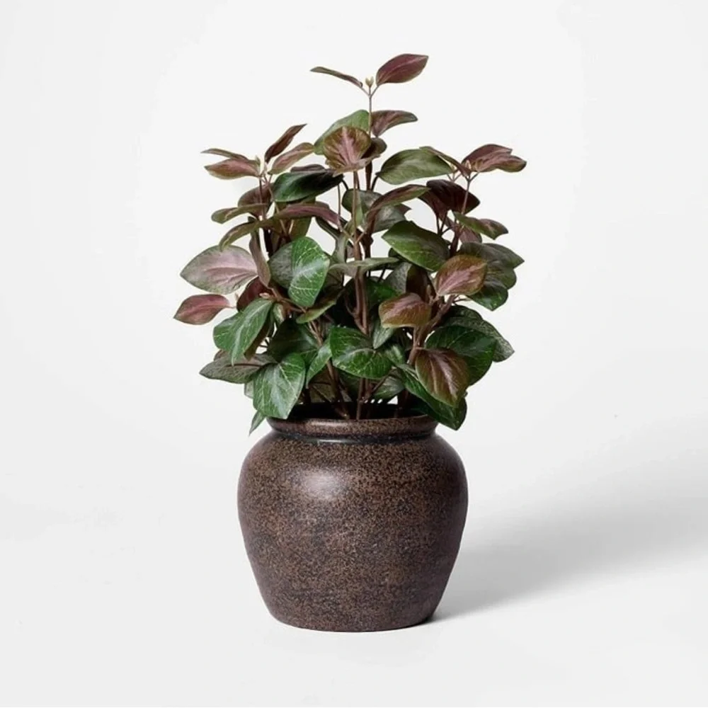 12” Potted Fall Leaf Arrangement Brown Vase - Threshold Studio McGee Target